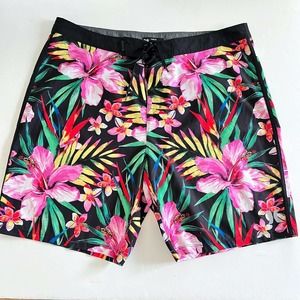 Hurley Phantom Mens Size 38 Floral Print Surfer Swim Board Shorts Trunks XL